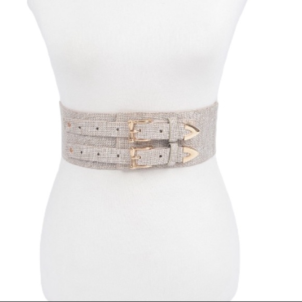 Elastic Linen Corset Waist Statement Belt - Picture 2 of 5